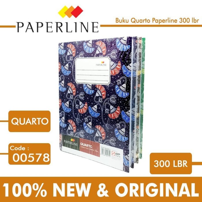 

Buku Tulis Hard Cover Paperline Quarto 300 Lembar