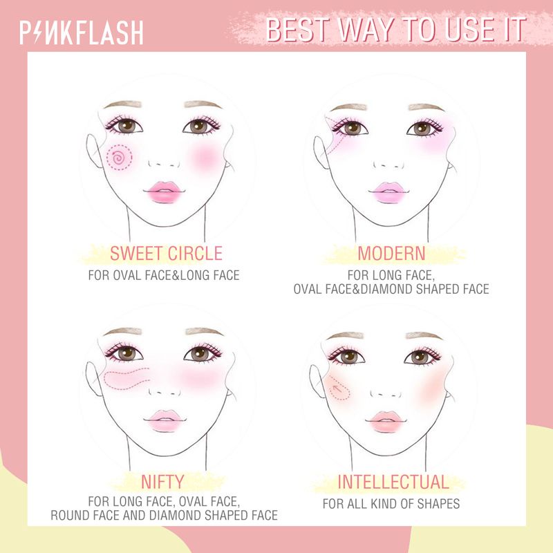 PINKFLASH Soft Pigment Blush On / OhMyHoney Blush Soft Powder Naturally Pigmened