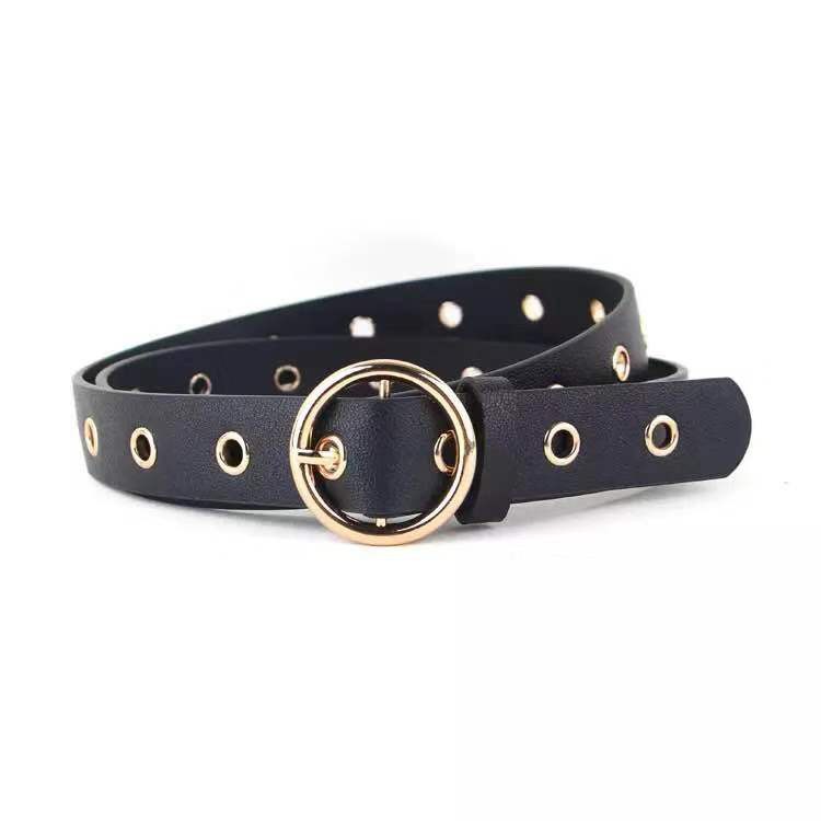 4 Warna Tali Pinggang Wanita Murah Korean Fashion kulit Round Buckle Men Women Belt / ikat /sabuk