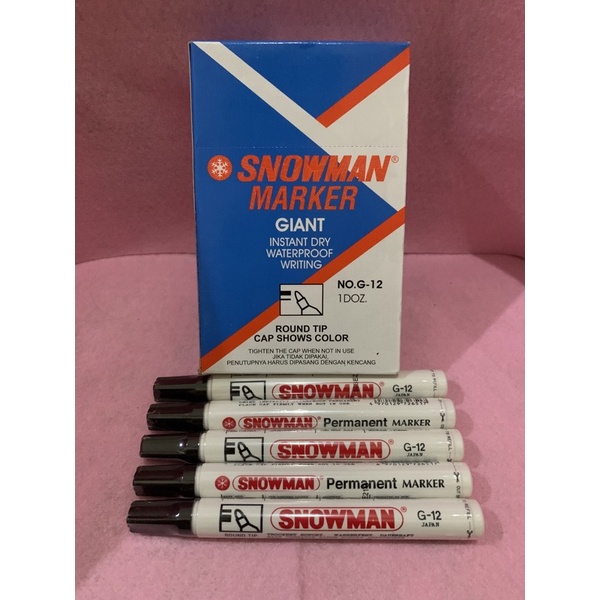 

Spidol SNOWMAN PERMANENT G-12 Hitam , Biru , Merah / permanen marker