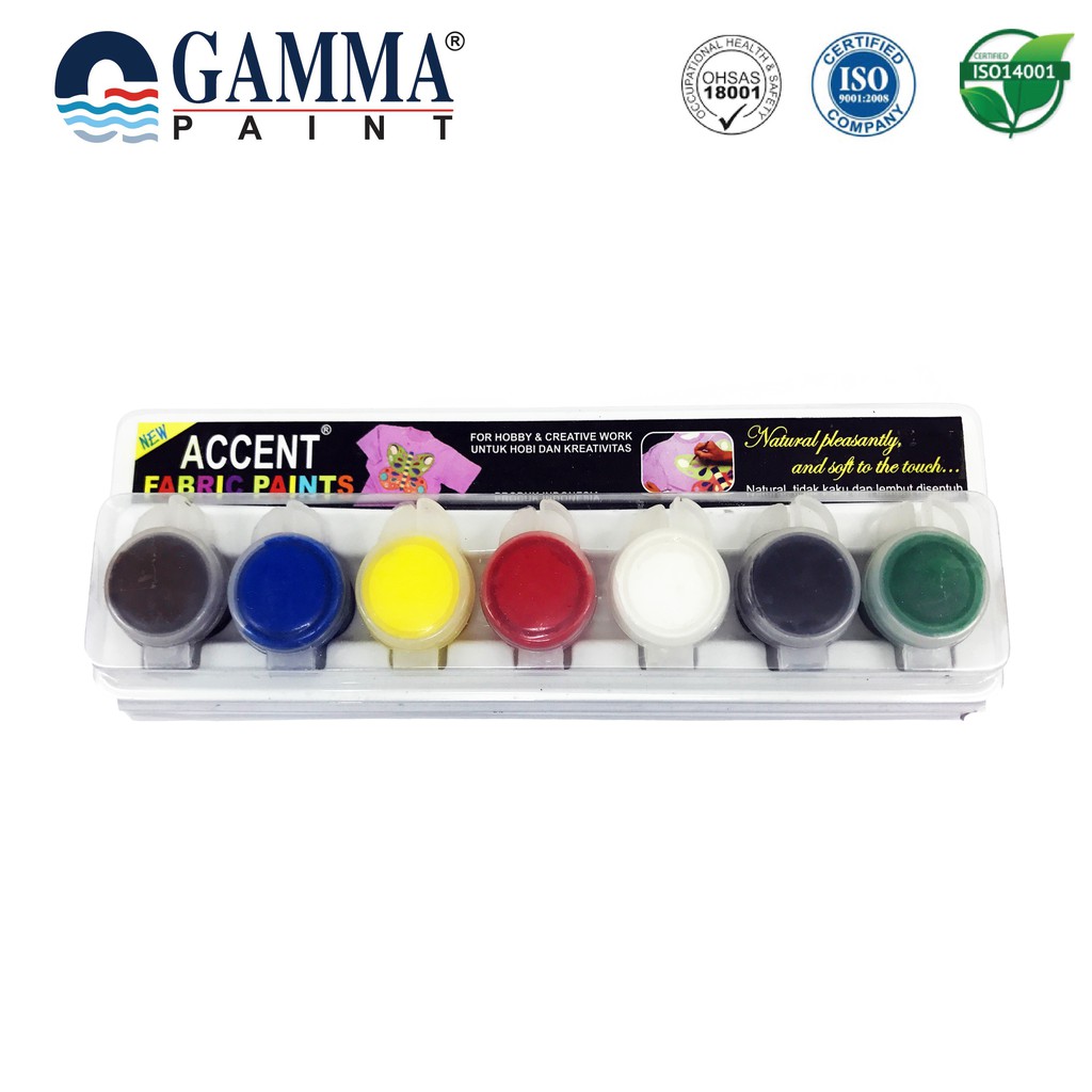 

Accent FABRIC Paint Set 7 WARNA - Cat Untuk Kain - Acrylic Water-based