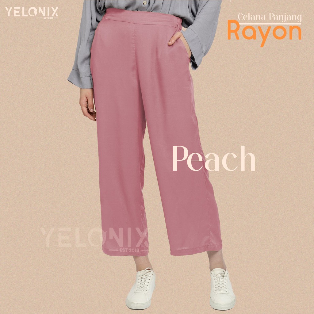 Celana Panjang Kulot HW Rayon Premium Culotte Basic Hightwaist - YELONIX