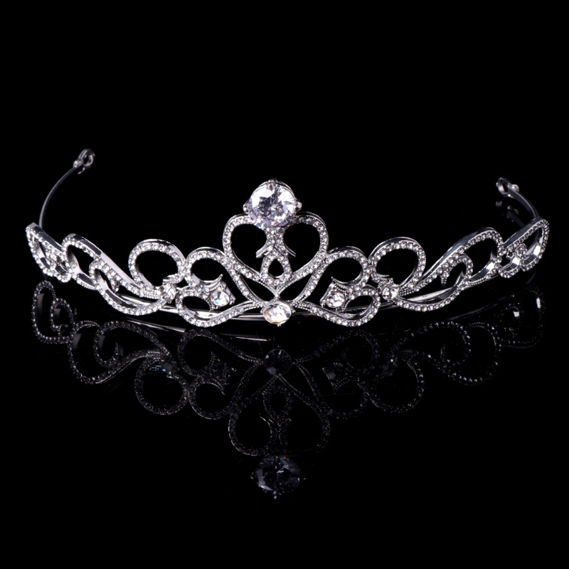 Siy Mahkotatiara Bentuk Hati Aksen Berlian Imitasi Untuk Pengantin Wanitapromkontes