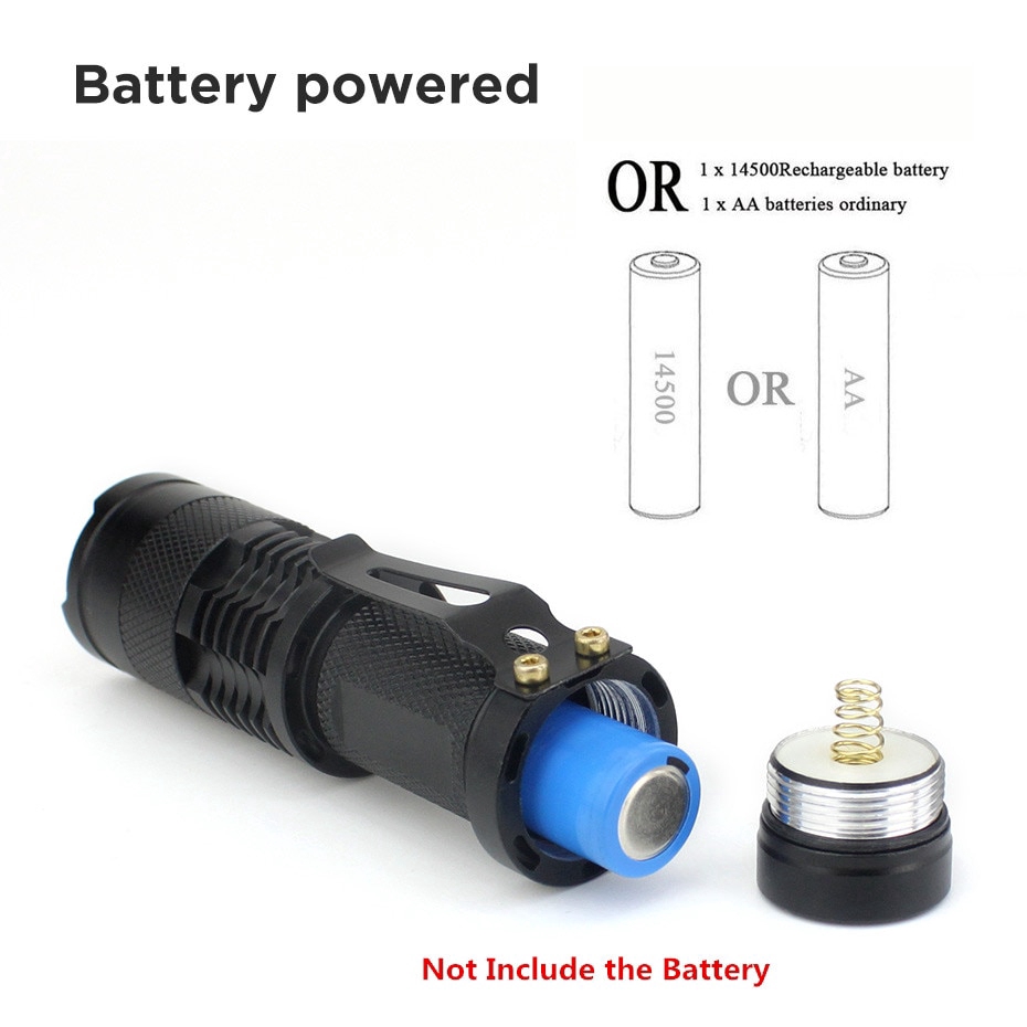 LED UV Flashlight Ultraviolet Torch With Zoom Function Mini UV Black Light Pet Urine Stains Detector