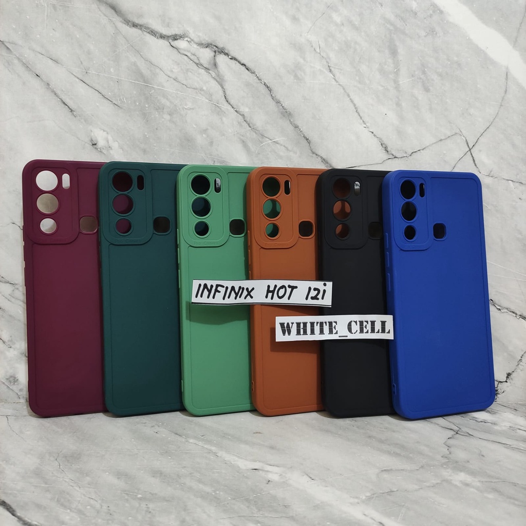 SoftCase ProCamera Silicon Matte Case Full Cover Infinix Hot 12i Smart 6 HD Zero X Neo Smart 4 Zero 8 Zero X Zero X Pro White_Cell