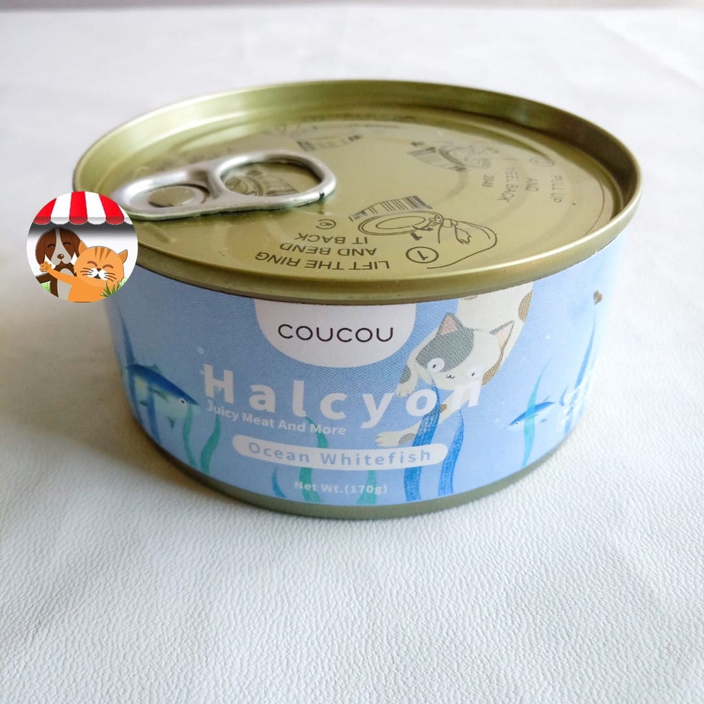 Coucou Holcyon Kaleng Ocean Whitefish 170gr - Makanan Kucing Premium