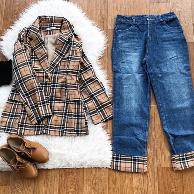One set burberry (blazer + jeans)