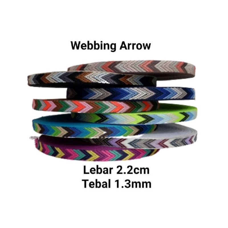 1 Rol Webbing 2.2cm jacguard tebal 1.4mm panjang 45m