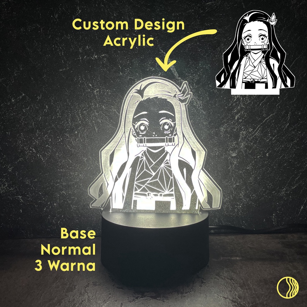 Lampu LED Akrilik Meja Hias Tidur- LIGHTZY- CUSTOM DESIGN Base Normal