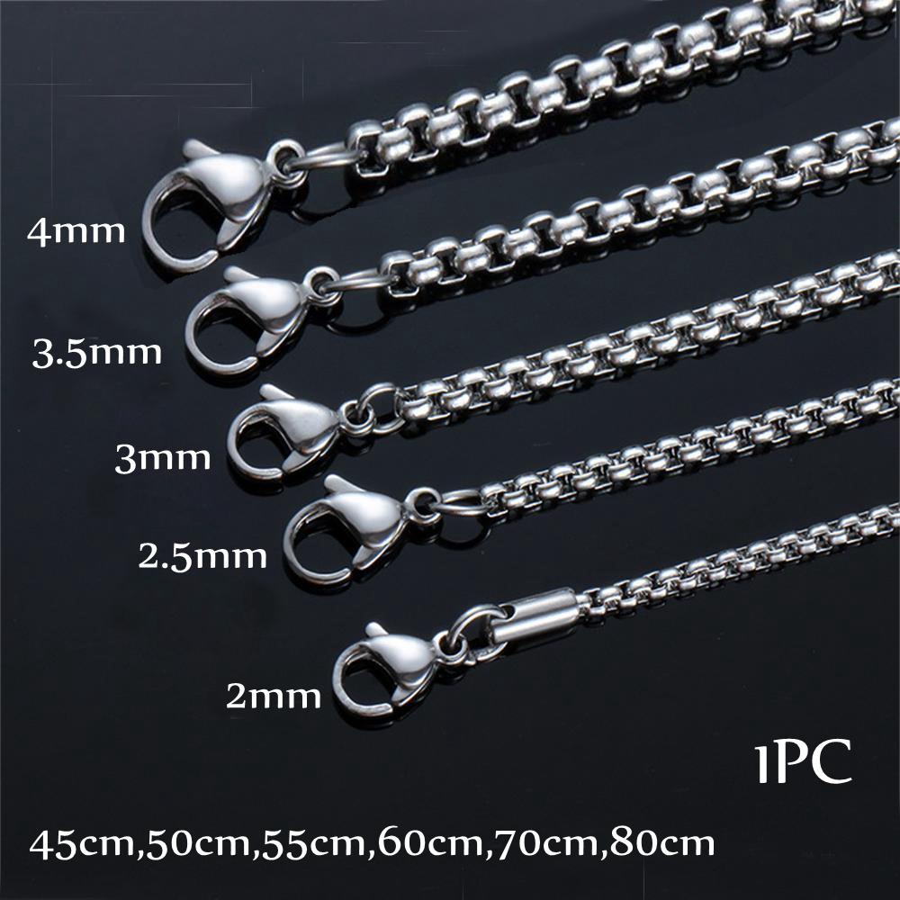 Top Kalung Stainless Steel Perhiasan Wanita Pria Pernyataan Warna Silver