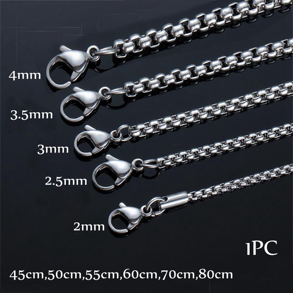 Top Kalung Stainless Steel Perhiasan Wanita Pria Pernyataan Warna Silver