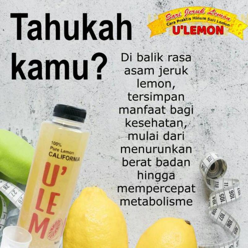 

U LEMON 500 ml - sari lemon murni - sari lemon California