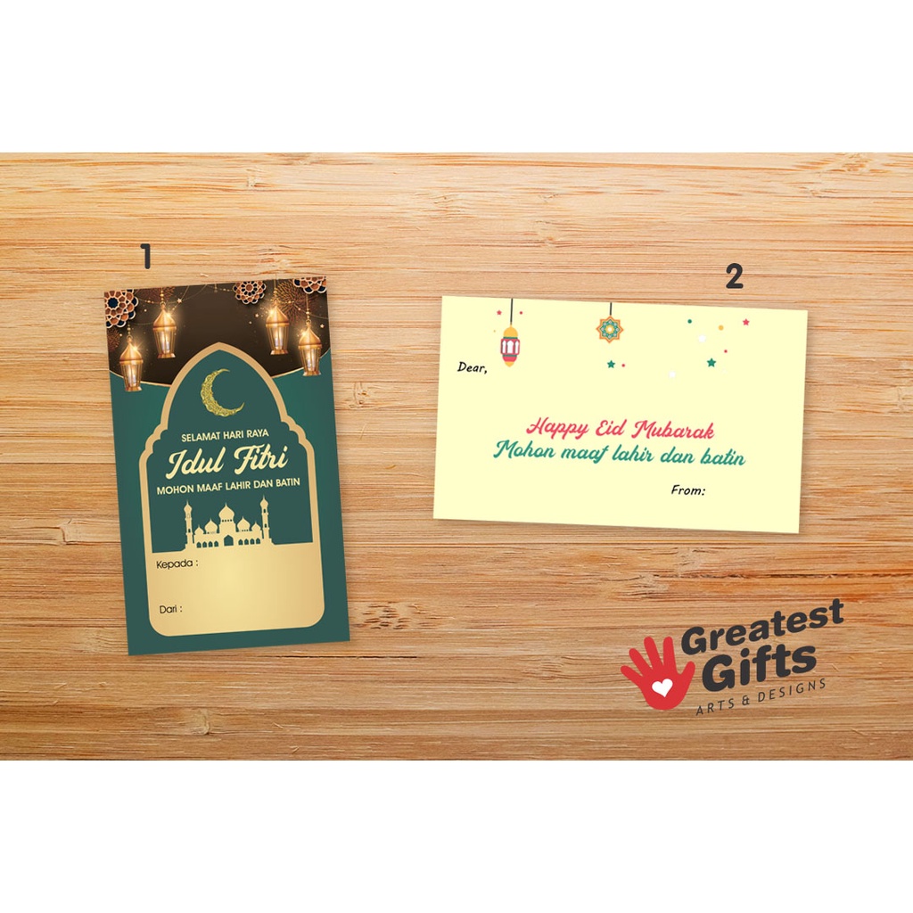 

Kartu ucapan IDUL FITRI Selamat Hari Raya 90x55mm Greeting Gift Card Hang Tag Hampers