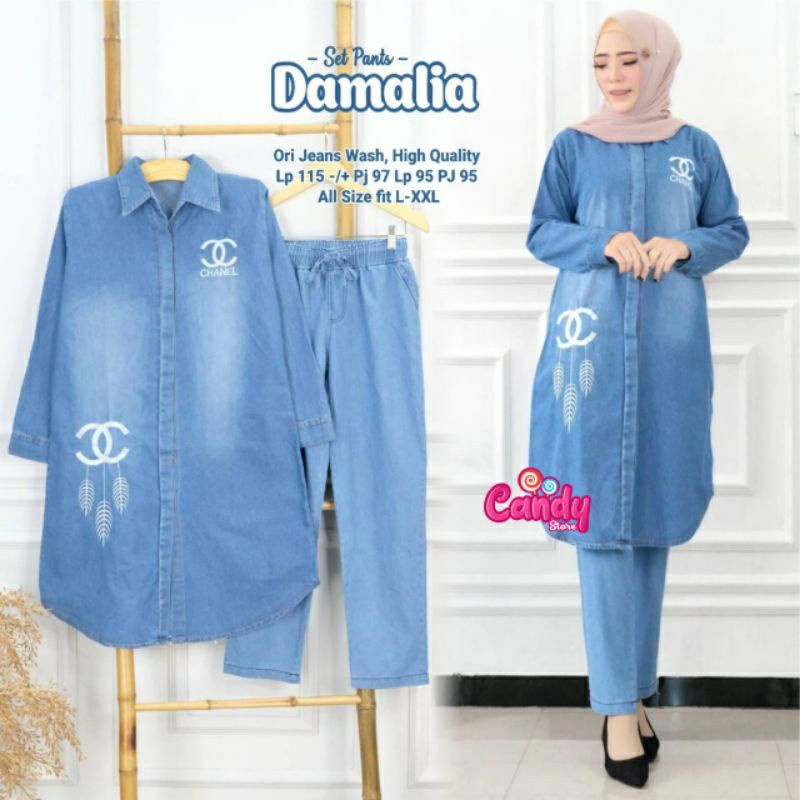 SET WANITA HIGH QUALITY JEANS//ONE SET//ANJANI SET//FENDINA SET//GEVANA SET//NAJIRA SET//SET//STELAN// POLONA SET//DAMALIA SET//45-60 kg-2