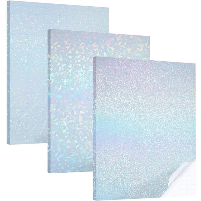 10 Lembar a4 Print Laser Hologram Pelangi Bahan Vinyl Cepat Kering Anti Air