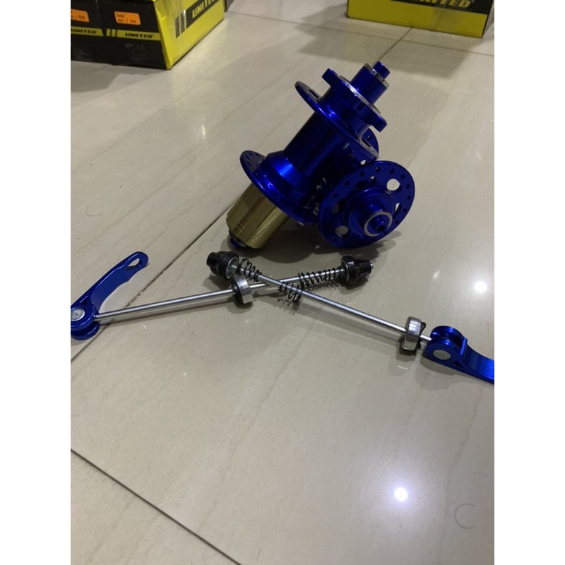 United raze hub sepeda biru dan merah lobang 36 (jangkrik)