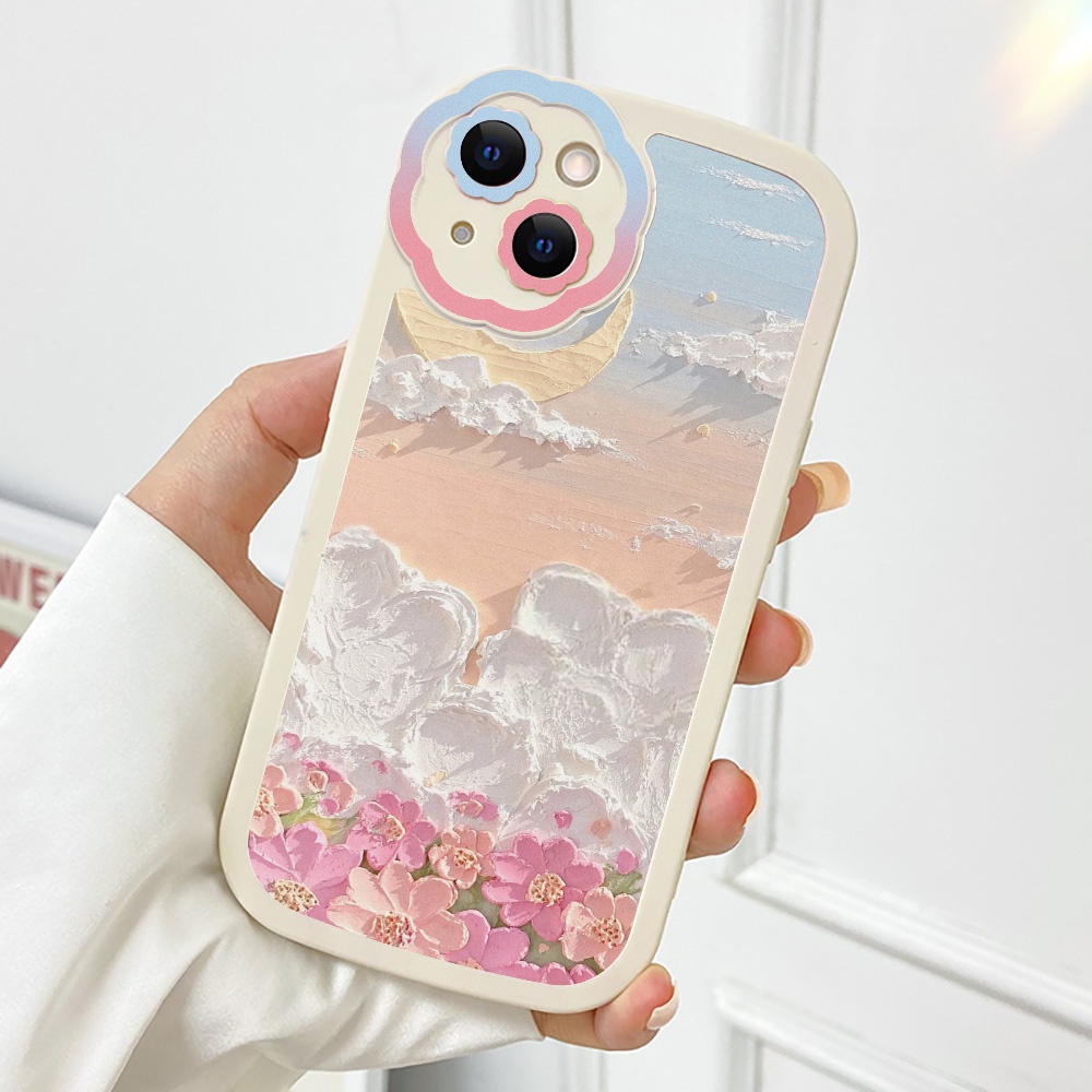 Soft Case Silikon Motif Bunga Untuk iPhone 11 12 13 Pro Max XR X XS Max