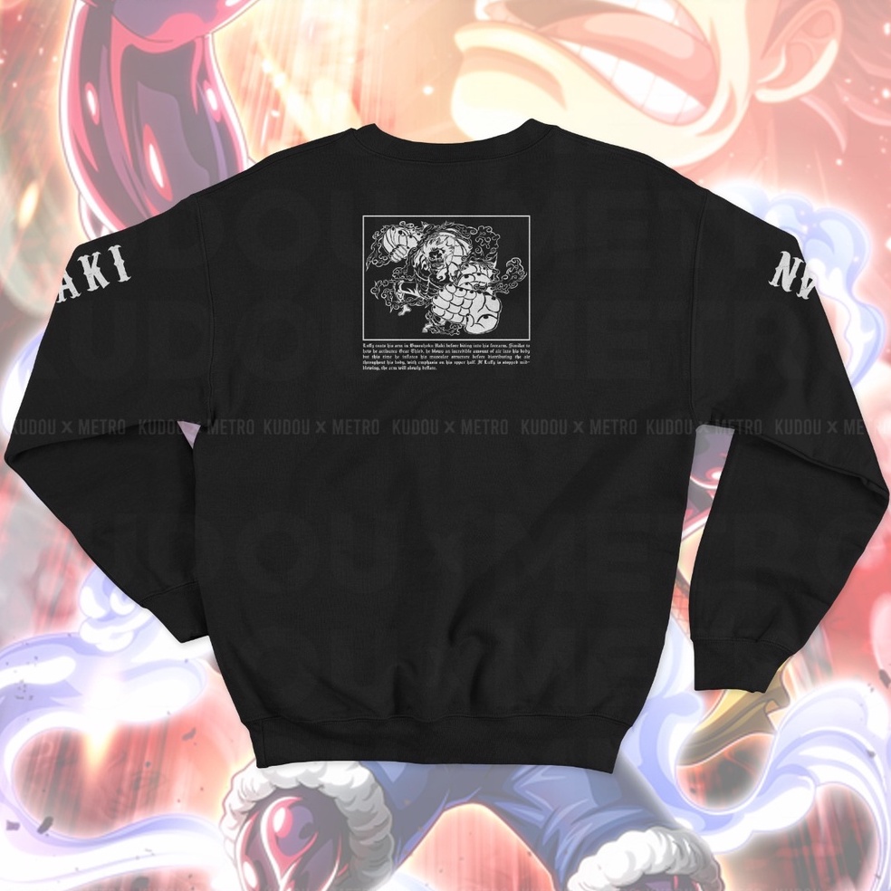 Crewneck Luffy Gear 4th Black Anime Manga One Piece Premium Unisex