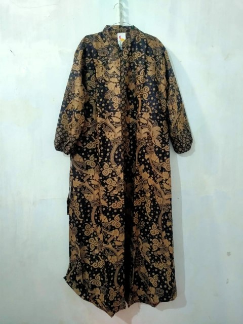 Gamis Cardi Batik Coklatan Jumbo Ld 120 Standar Ld 106 Model Cardi Terbaru/gamis Busui/maxi Cardi