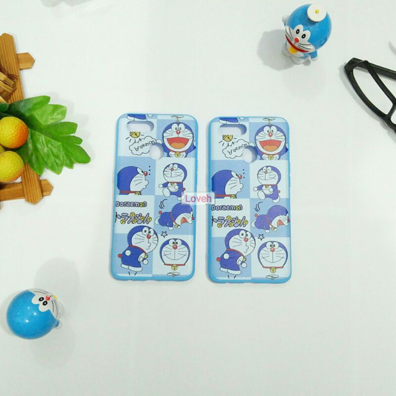Loveh - Casing Oppo A5S A7 A12 A11K Soft Case Motif Karakter Doraemon
