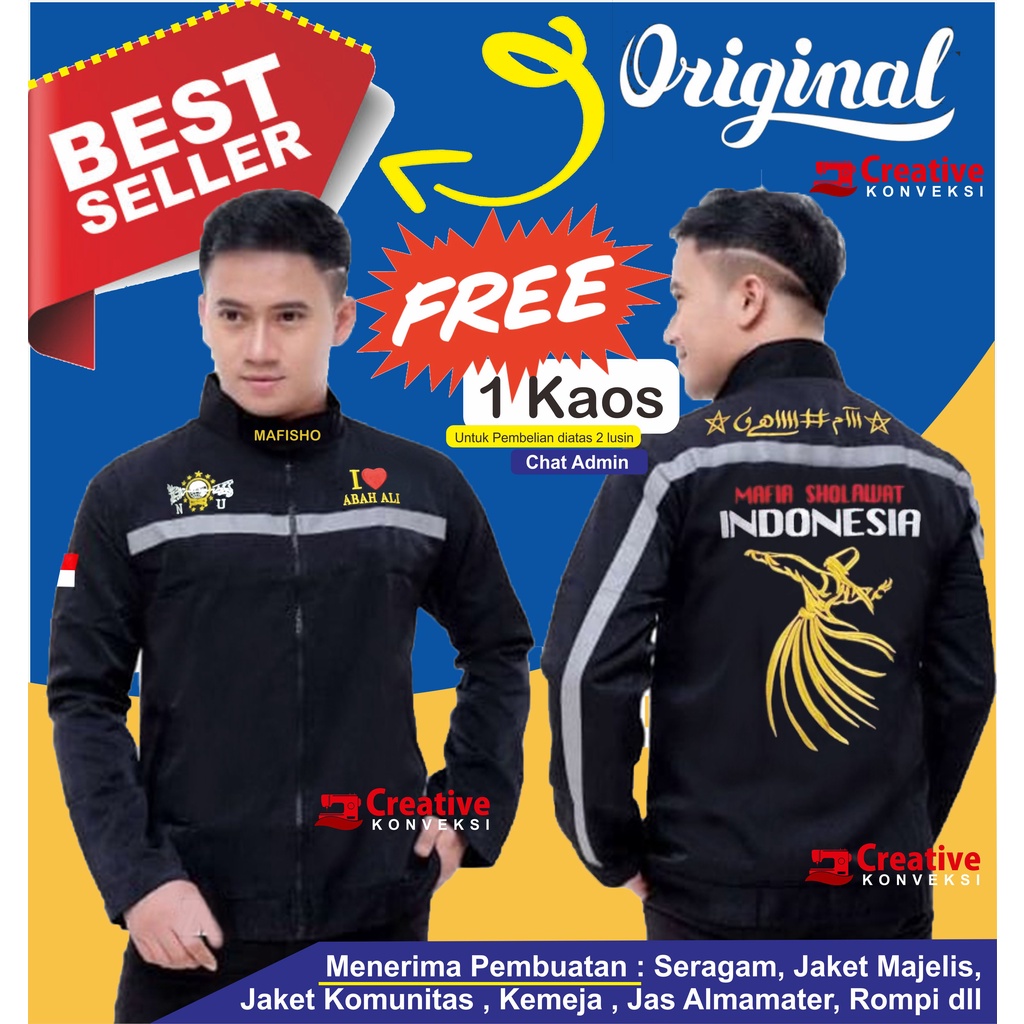 JAKET MAJLIS MAFISHO + BORDIR NAMA | Promo jaket majelis mafisho / mafia sholawat / mafish