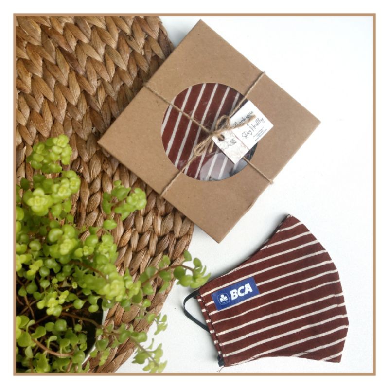 Masker kain sablon / masker batik cap/souvenir masker