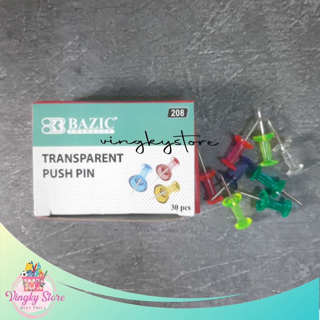

Clear Push Pins Trasnparan Bazic 208