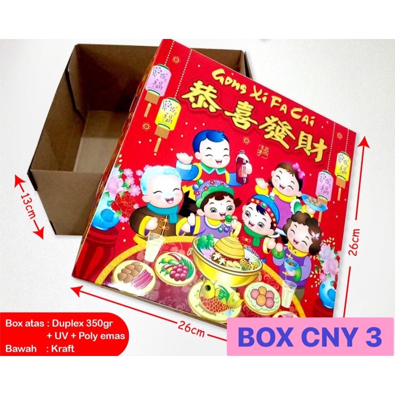 

Box Imlek Chinese New Year CNY 3 - Kotak Packaging Hamper Gift Kue Lapis Bolu Cake