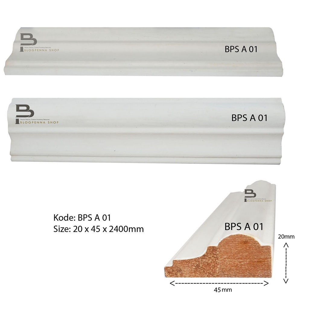 LIST KAYU BPSA01 / LIS KAYU WAINSCOTING / WALL MOULDING / PANEL