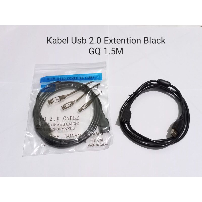 KABEL USB EXTENTION 2.0 JSTECH BLACK GOOD QLTY STD