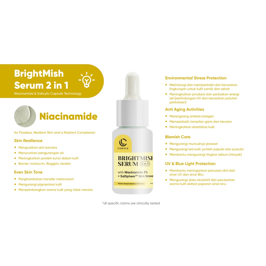 ✅COD Lawsca - Bright Mish Serum 2 in 1 15ml