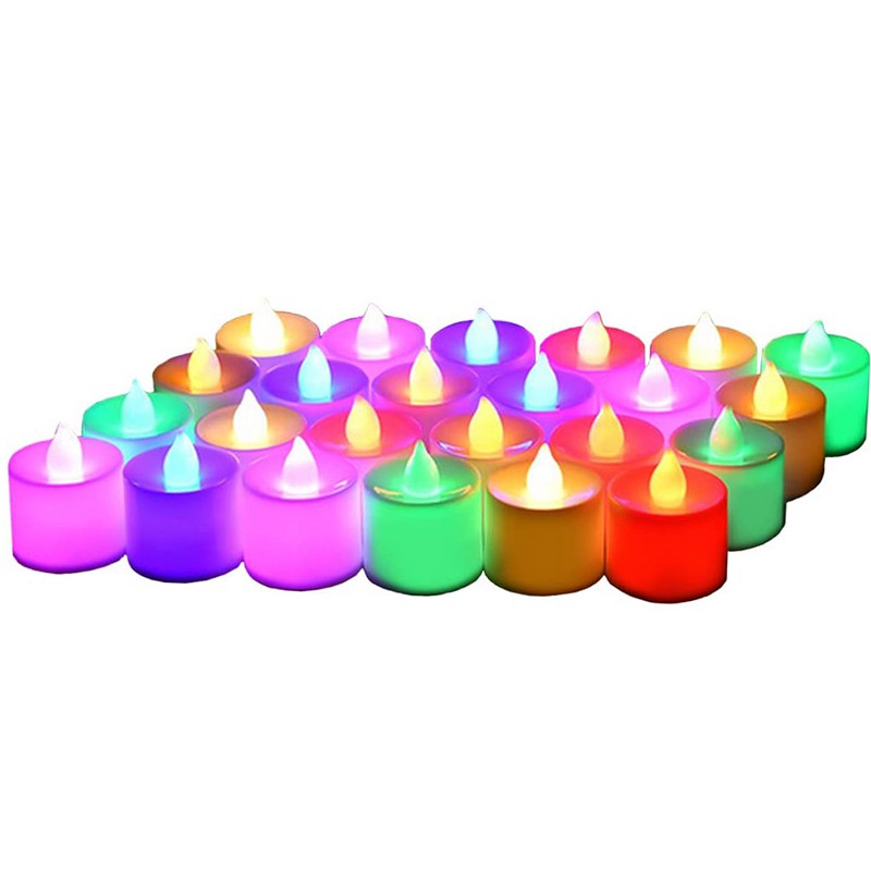 3Pcs/Pack Flameless Christmas LED Candle,Wedding Battery LED Candle Light,Multicolor Tea Light Lamp