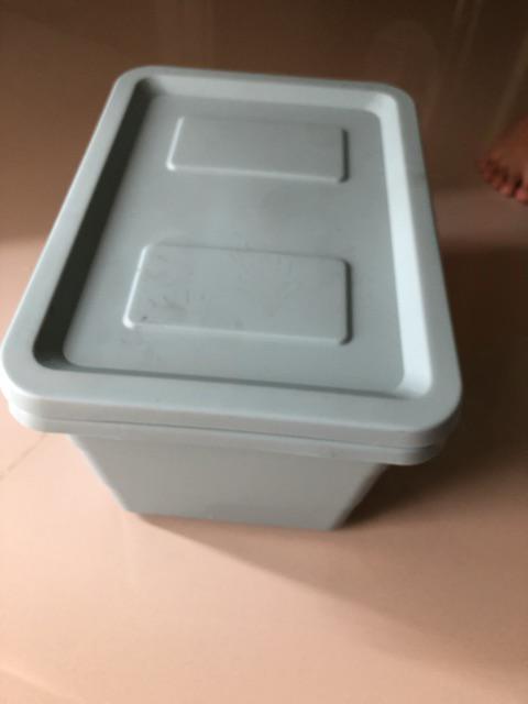 Kotak Penyimpanan Dengan Penutup, Biru Muda 19x26x15 Cm, Plastik Polipropilena So1717