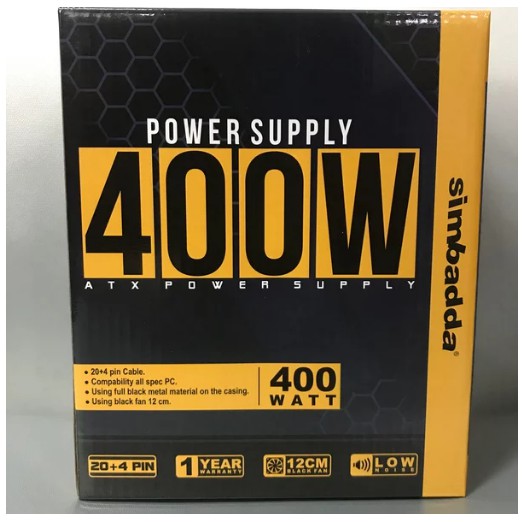 Power Supply Simbadda 400 Watt PSU PowerSupply Unit 400Watt