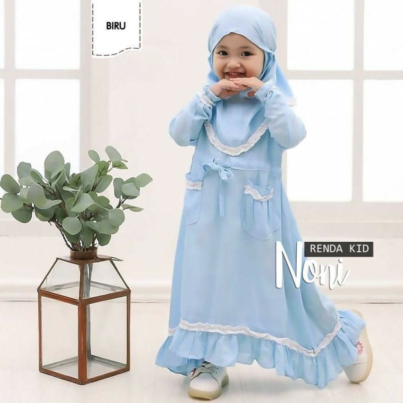 PAKAIAN MUSLIM ANAK 5-6 TAHUN/NONI SYARI KIDS/GAMIS ANAK MOSCREPE/MISS OLSHOP