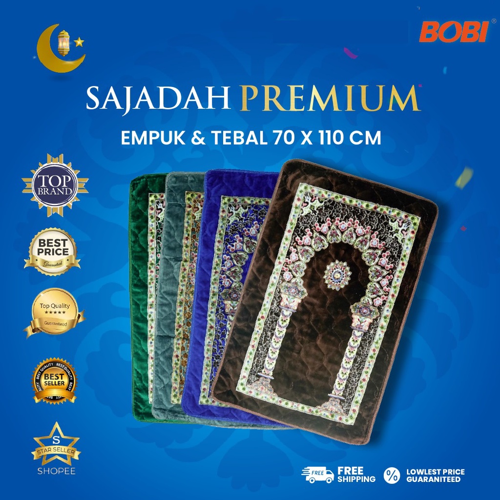 Sajadah TEBAL Premium Busa Motif Bervariasi Rumbai atau Polos / Sajadah TERMURAH Uk.70cmx110cm