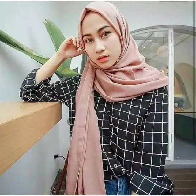 fanesafashion kemeja kotak wanita LD100 CM-6