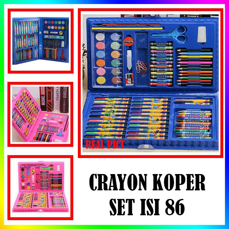 

Crayon Set Koper Pensil Warna Isi 86pcs Perlengkapan Menggambar Anak