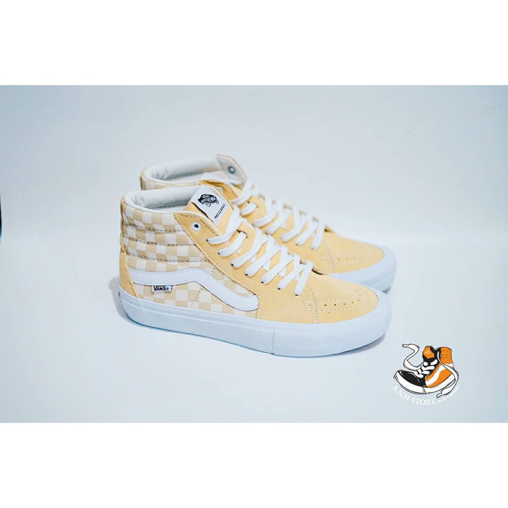 Vans Sk8 Hi PRO Yellow Checkerboard