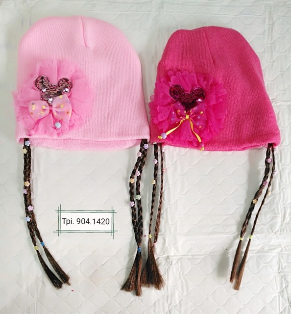 Topi kupluk anak rambut palsu 6-24 bulan cantik lucu