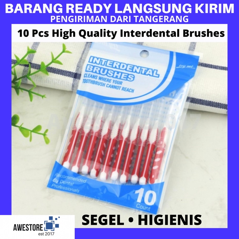 10 Pcs Sikat Gigi Ortho Behel Kawat Gigi Interdental Brush Tusuk Floss Y Shaped Bentuk