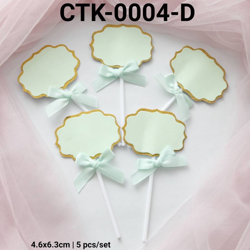 cake topper kertas papan tulis isi 5 pcs