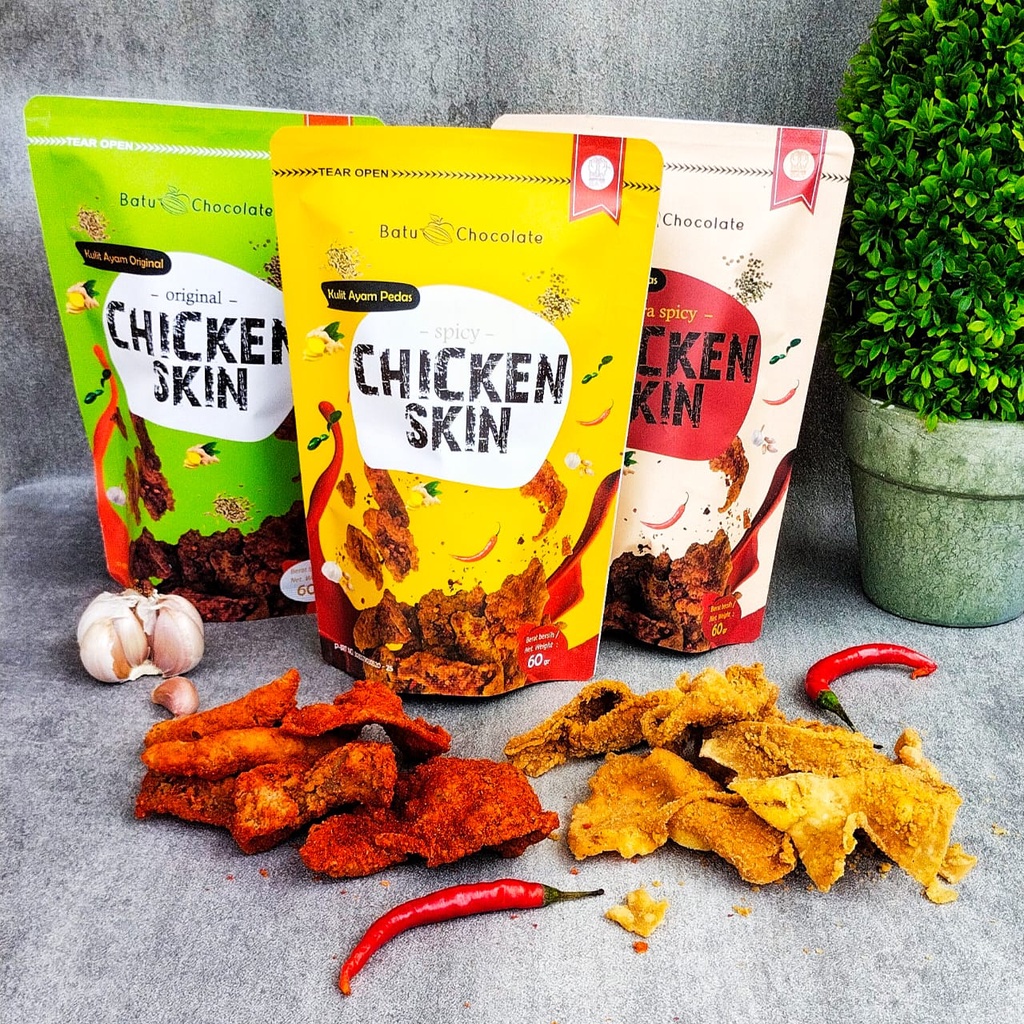 One Mandiri Sukses - Chicken Skin ~ Keripik Kulit Ayam ~ Oleh Oleh Khas Malang ~ Camilan enak ~ Camilan Pedas