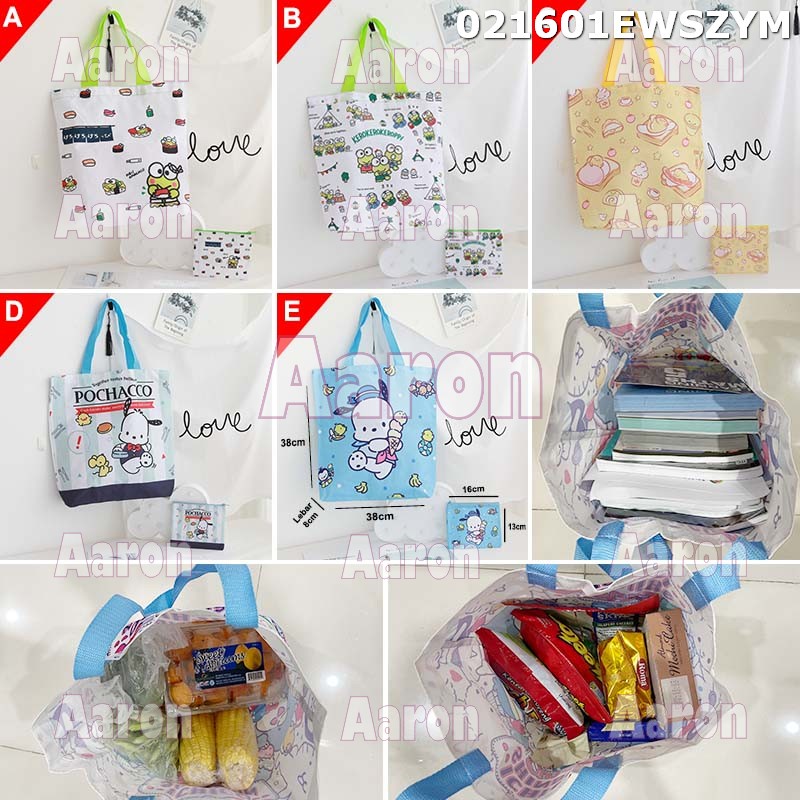 Tas Belanja Lipat Keroppi Gudetama Pochacco 021601