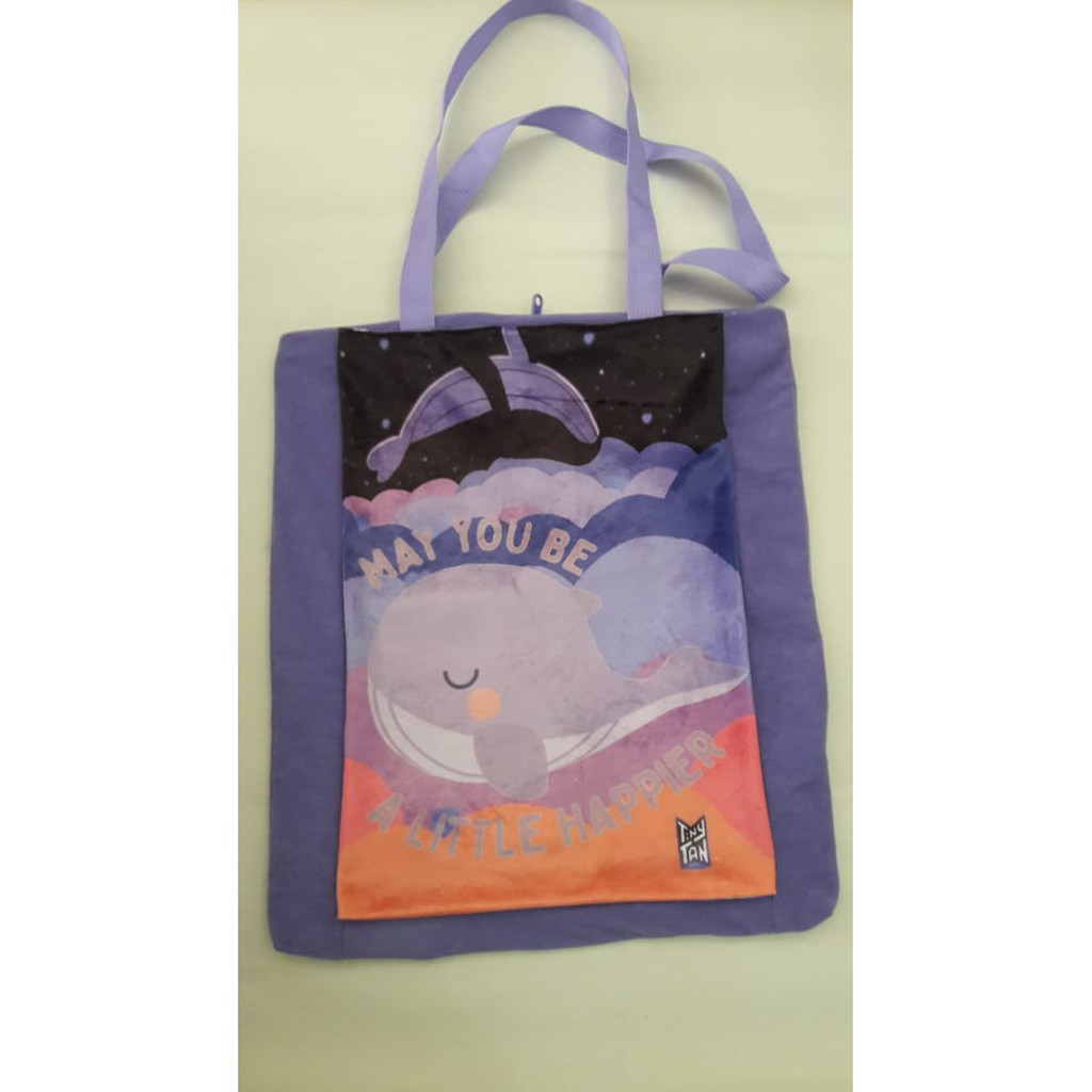 Tas Totebag Tote Bag Whale Tiny Tan BT21 BTS