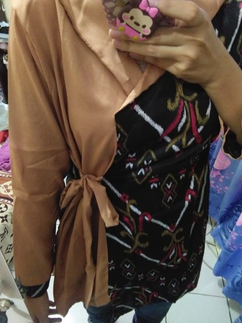 Tey-17 Batik Wanita Asj Sa Hrb026 Kenongo Kemeja Tosca Pendek