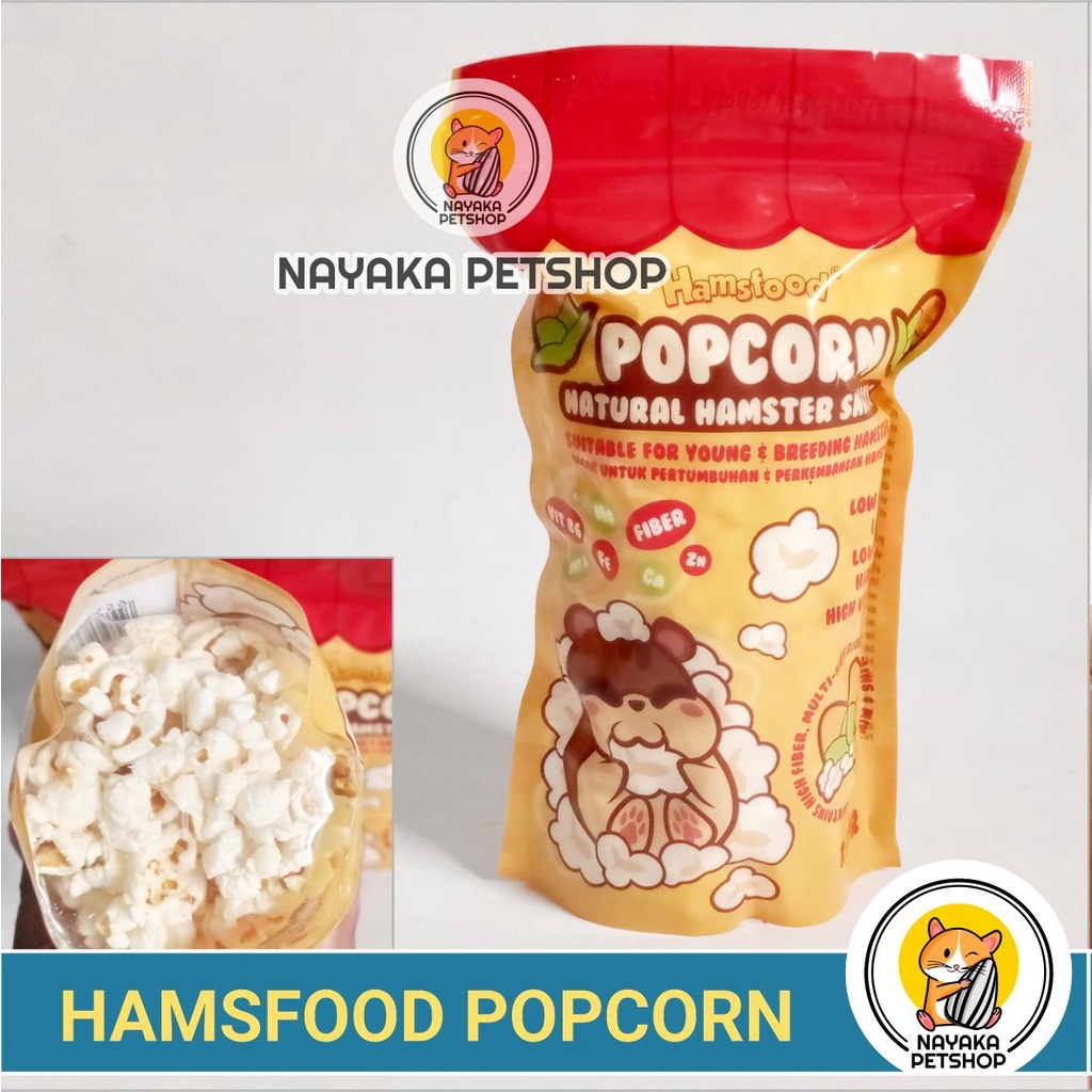 Hamsfood Popcorn Hamster 25gr Pakan Cemilan Makanan Snack Extra Food Jagung Berondong