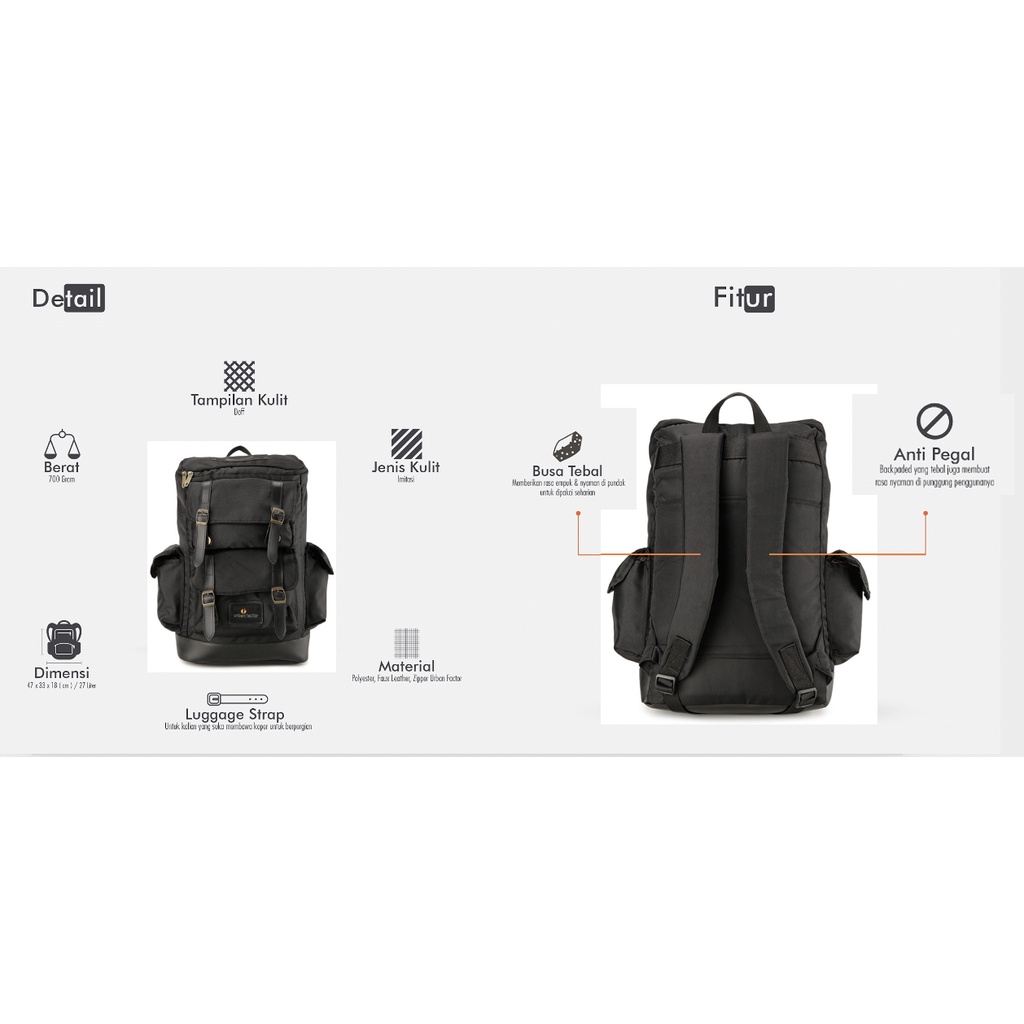 SAVAGE BLACK |ManNeedMe x URBAN| Tas Ransel Pria Wanita Tas Backpack ORIGINAL