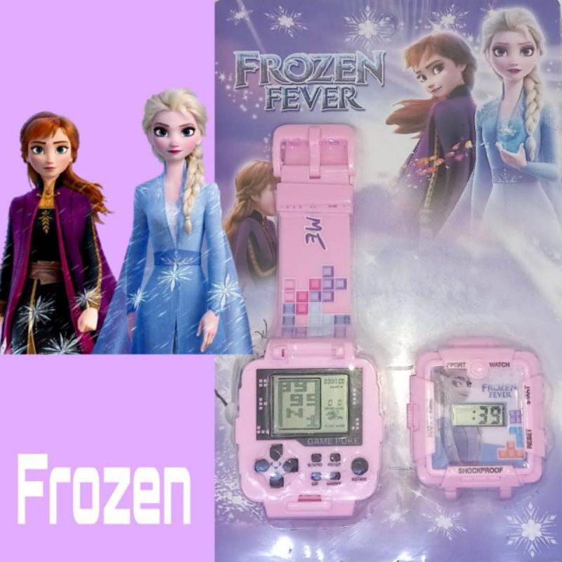 Frozen jam tangan digital segi anak perempuan set mainan gamebot terbaru