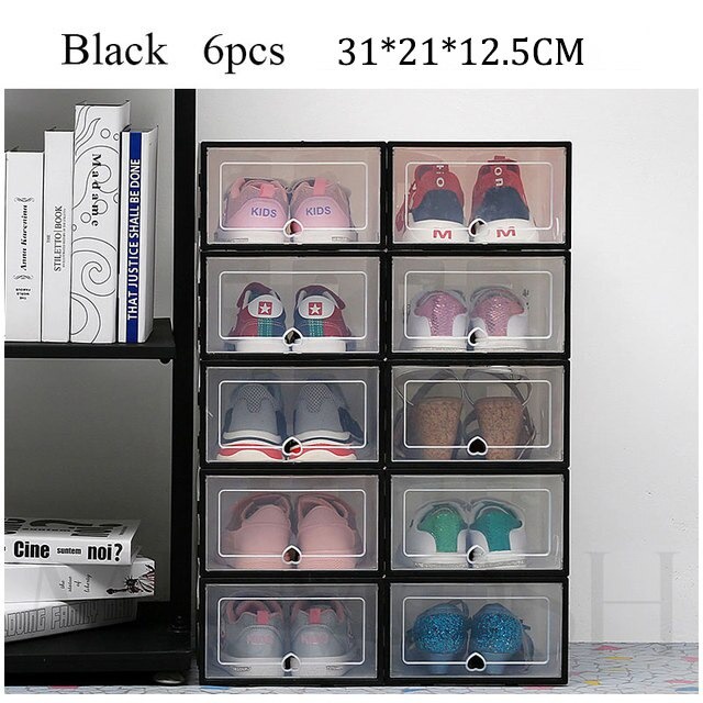 Rak Sepatu Box 6 PCS Size L Box Penyimpanan Sepatu Kotak Susun Rak Organizer Sepatu